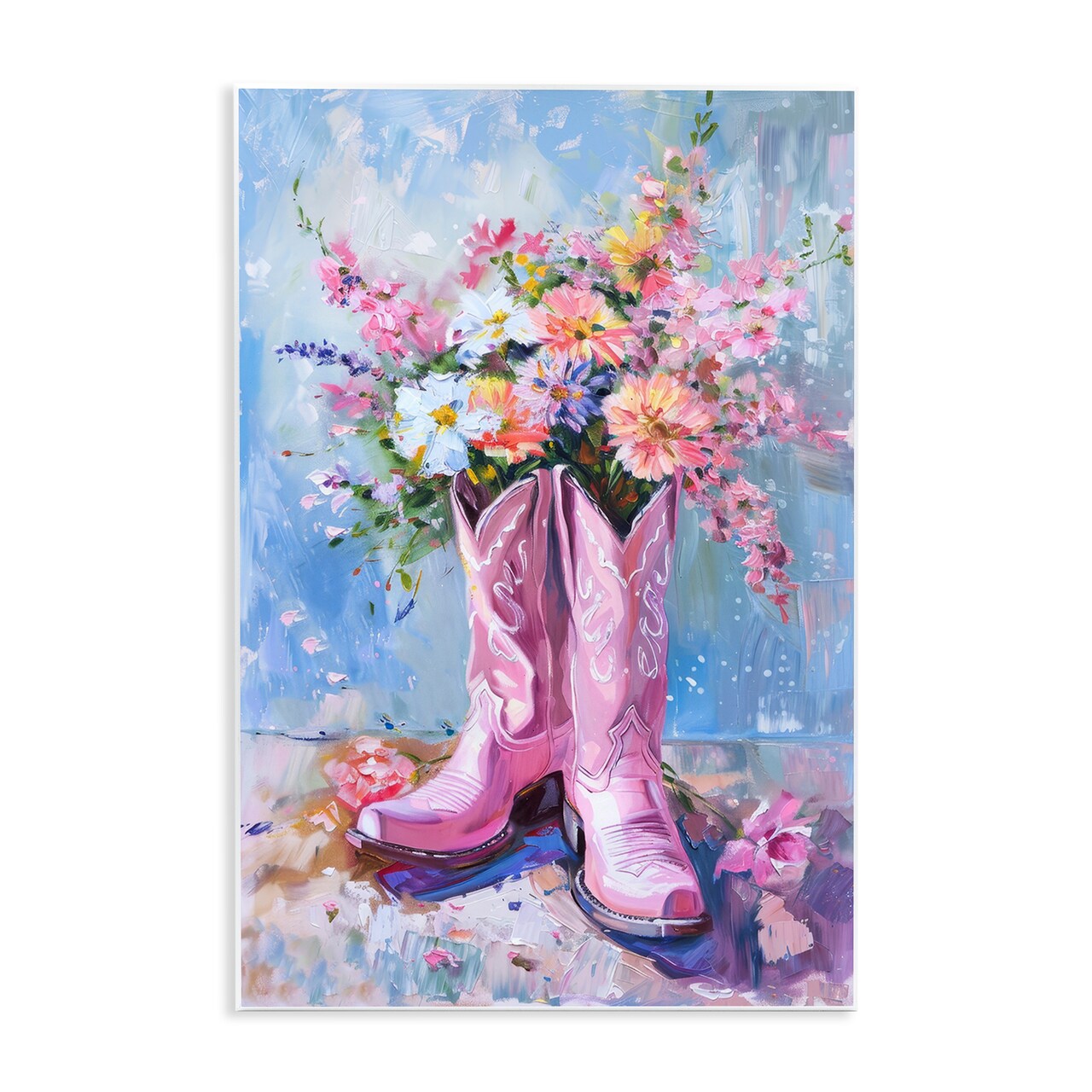 Stupell Industries Floral Cowgirl Boots Wall Plaque Art Design by Petal Prints Design